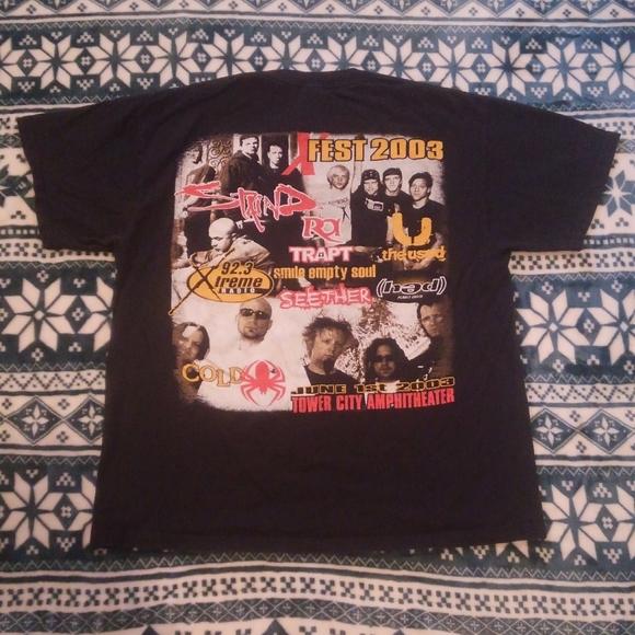 Vtg 🔥 Staind 🎵 🎸 COLD 🕷️ Concert Tour Band Shirt Large 🎶 The Used XFest 🎸 - Picture 1 of 8